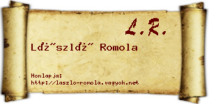 László Romola névjegykártya